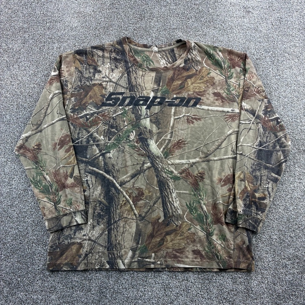 Snap-on Long Sleeve Shirt Mens 2XL Camo Cotton Realtree AP Tools Mechanic